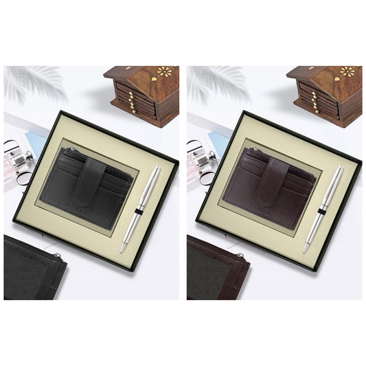 GS57 - Cross Coventry Chrome BP Pen + Leather Card Holder square catalogue product image