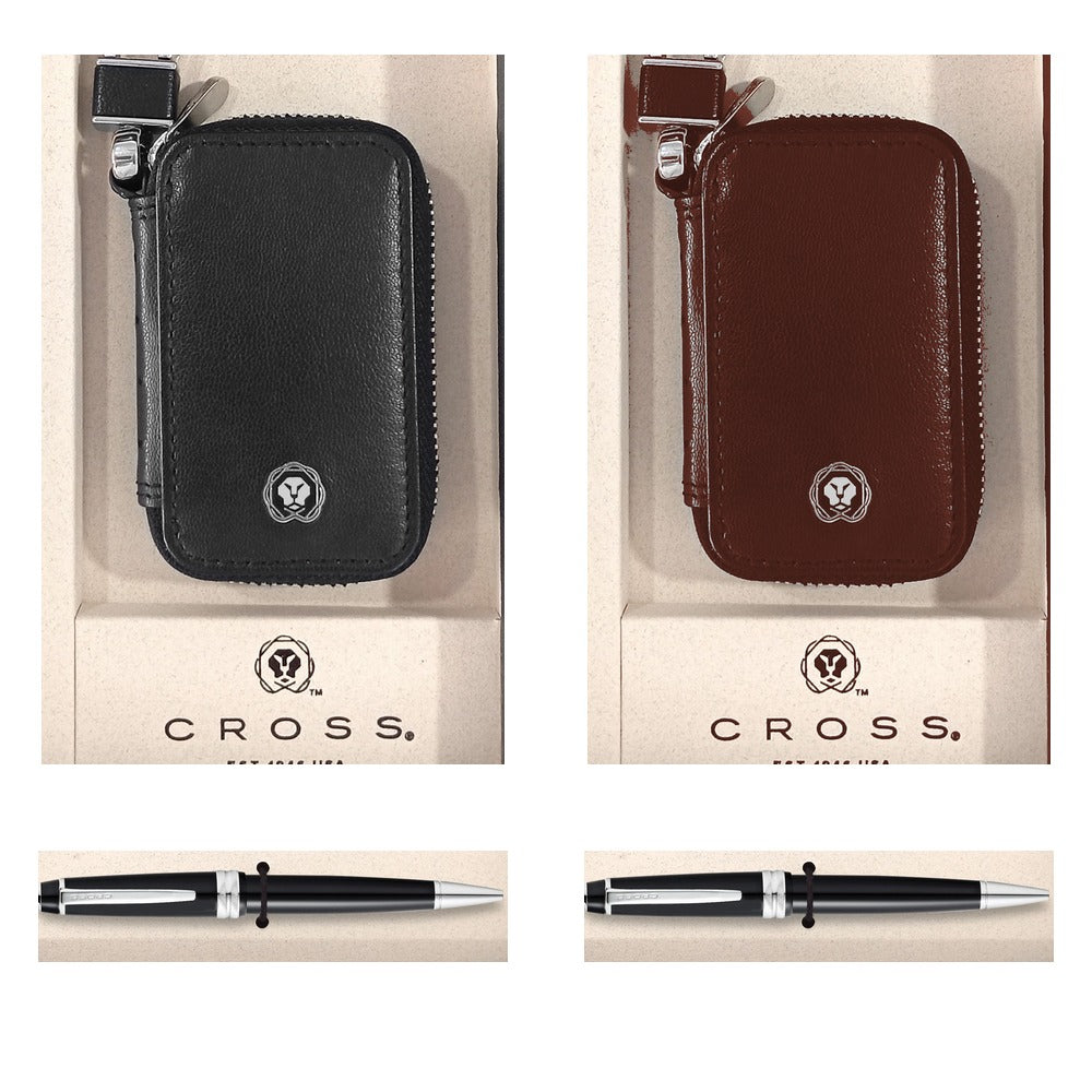 GS66 - Cross Coventry Black Lacquer with Gold Appointments Ball Point Pen + Chic Car Key Holder Small square catalogue product image