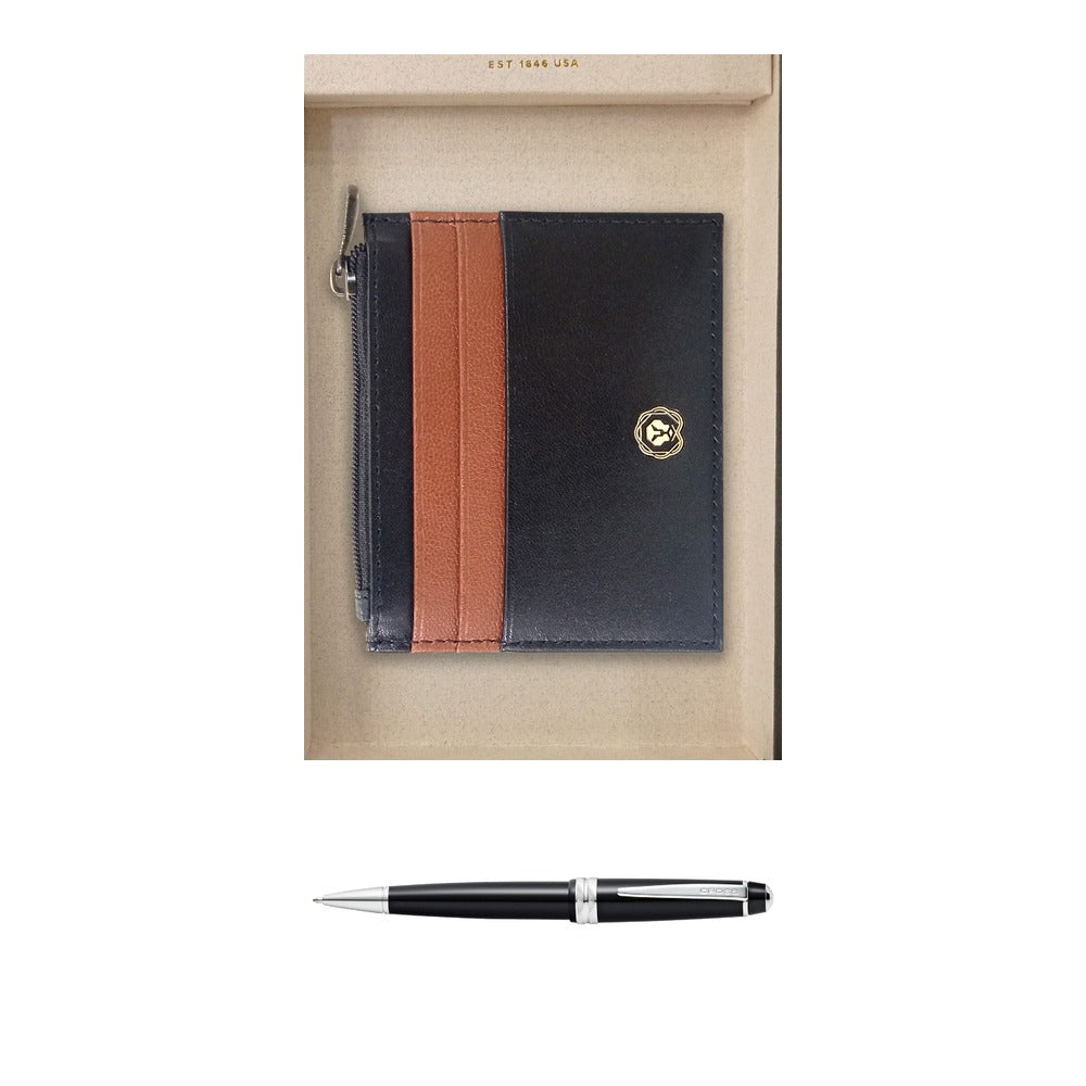 GS73 - Cross Bailey Light Black BP Pen + Dichromatic Zip Card Holder square catalogue product image