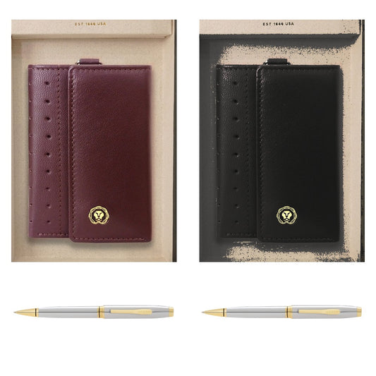GS80 - Cross Coventry Chrome/Gold BP Pen + Executive Key Holder square catalogue product image