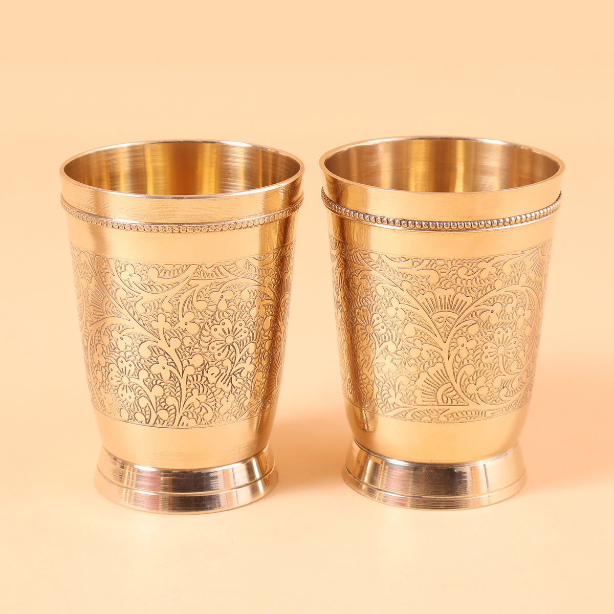 CD277 - Engraved Brass Tumbler Set of 2
