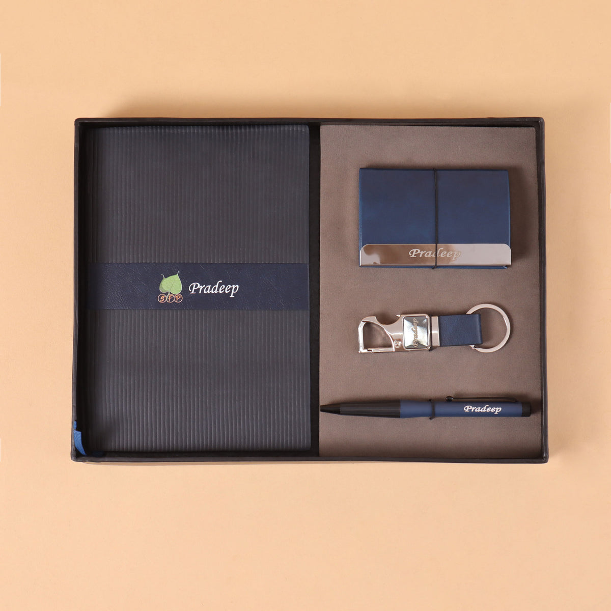 EJK150- 4-IN-1 Gift Set | Notebook | Pen | Keychain | Card Holder