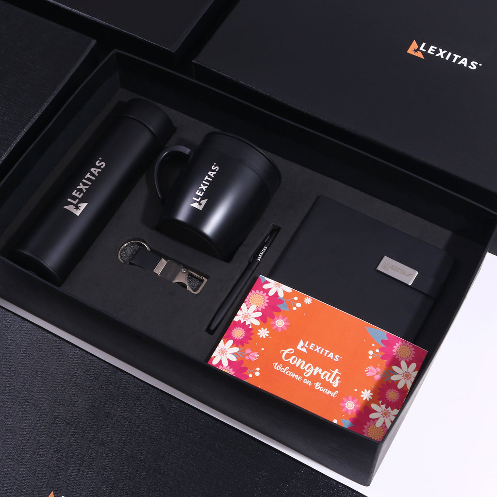 EJK79- Lexitas 5-IN-1 Gift Set | Notebook | Pen | Mug | Keychain | Bottle