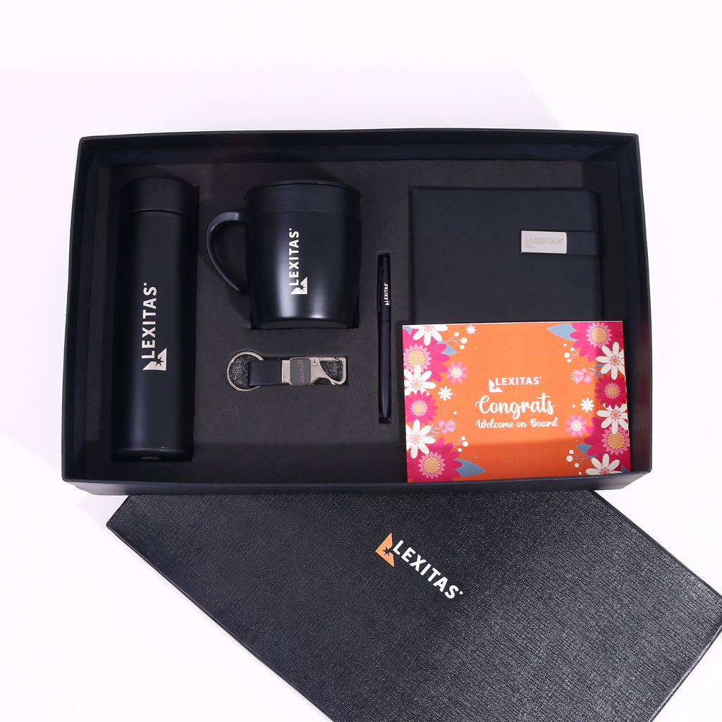 EJK79- Lexitas 5-IN-1 Gift Set | Notebook | Pen | Mug | Keychain | Bottle