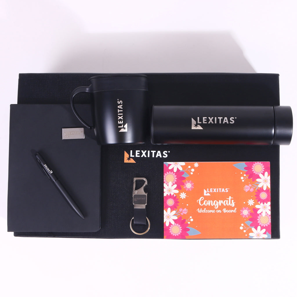 EJK79- Lexitas 5-IN-1 Gift Set | Notebook | Pen | Mug | Keychain | Bottle