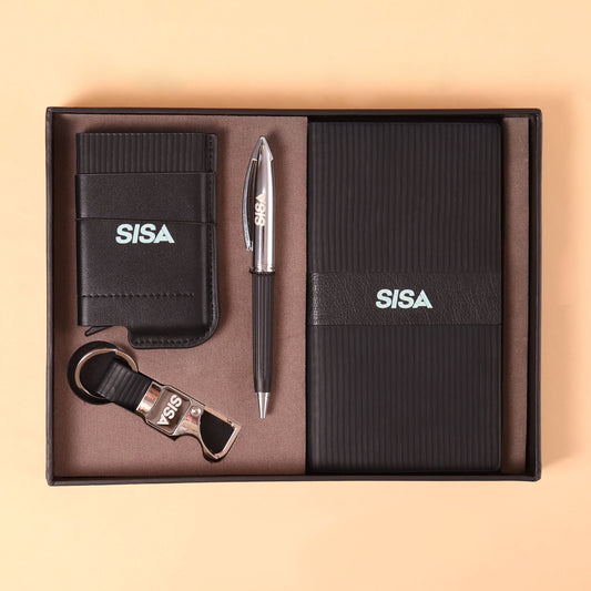 EJK36- Allen Solly 4-IN-1 Gift Set | Notebook | Pen | Keychain | Card Holder