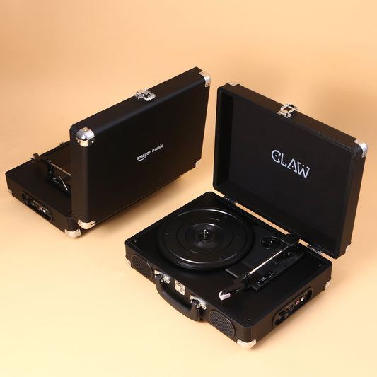 ED68- Claw Stag Portable Vinyl Record Player Turntable with Built-in Stereo Speakers