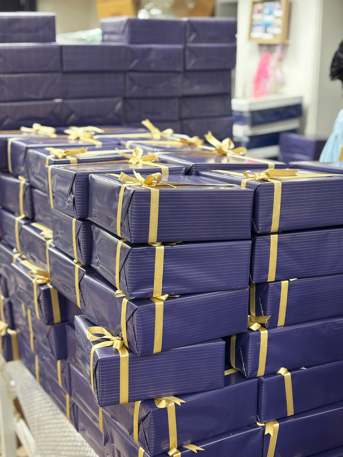 Premium gift boxes prepared for dispatch