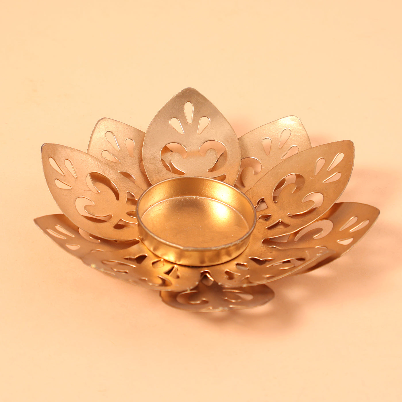 CD333- Metal Flower Shape Diya