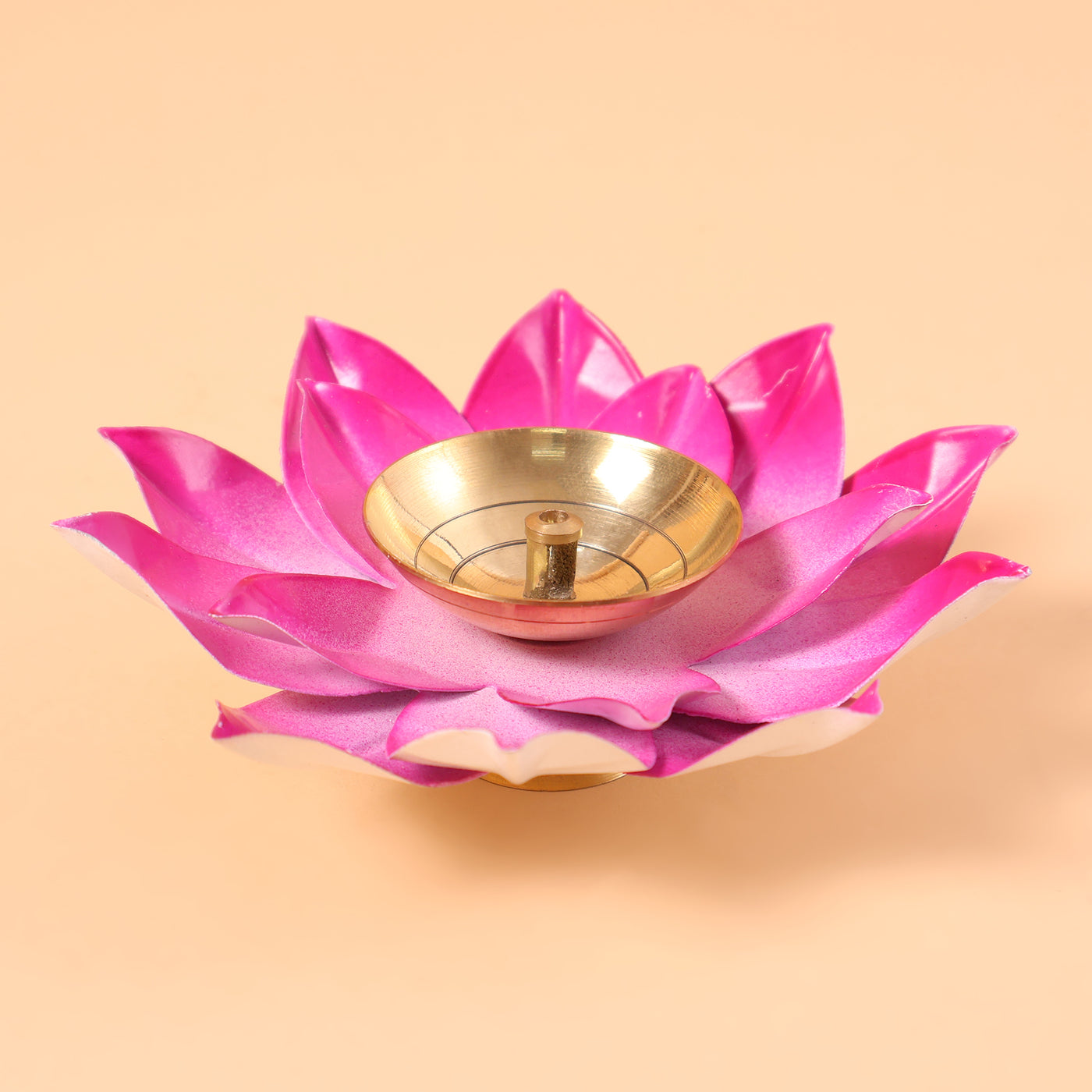 CD336- Flower Shape Metal Diya