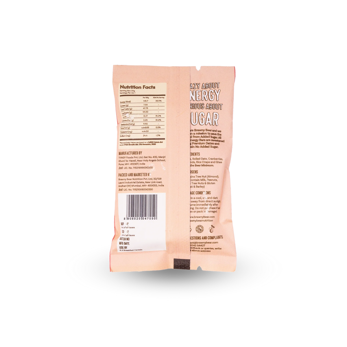 BSE35- Brawny Bear Date Energy Bars