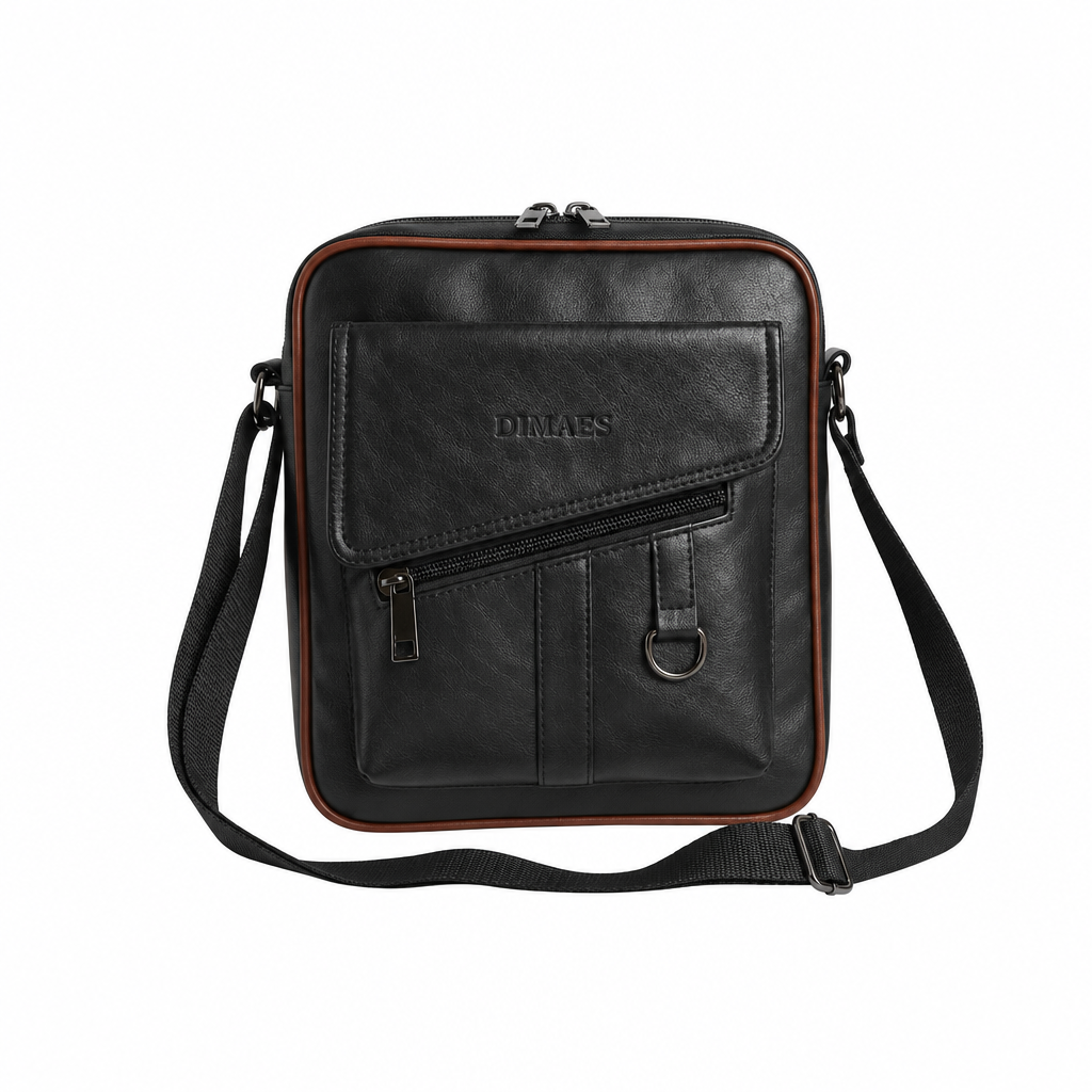 Fur Jaden Leatherette Crossbody Sling Bag - Black