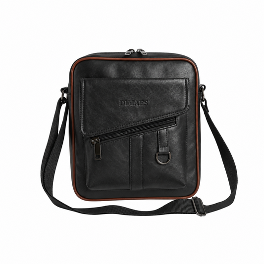 Fur Jaden Leatherette Crossbody Sling Bag - Black