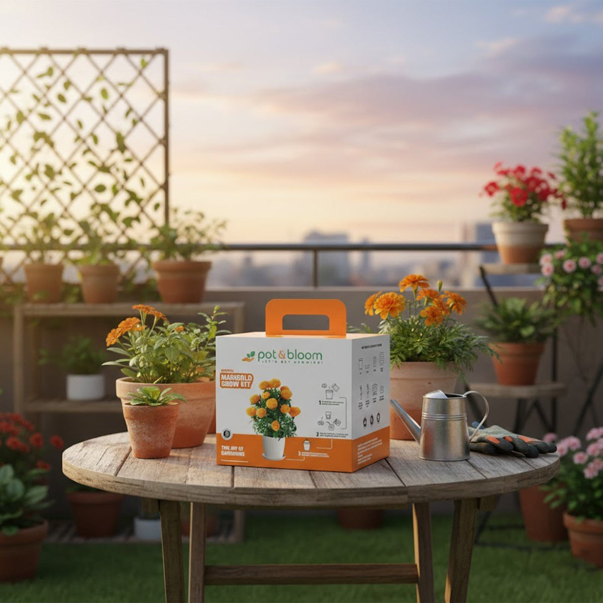 Marigold Grow Kit (Medium) - official Pot & Bloom image