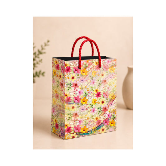 PB39- Multicolour Wildflower Medium Paper Bag