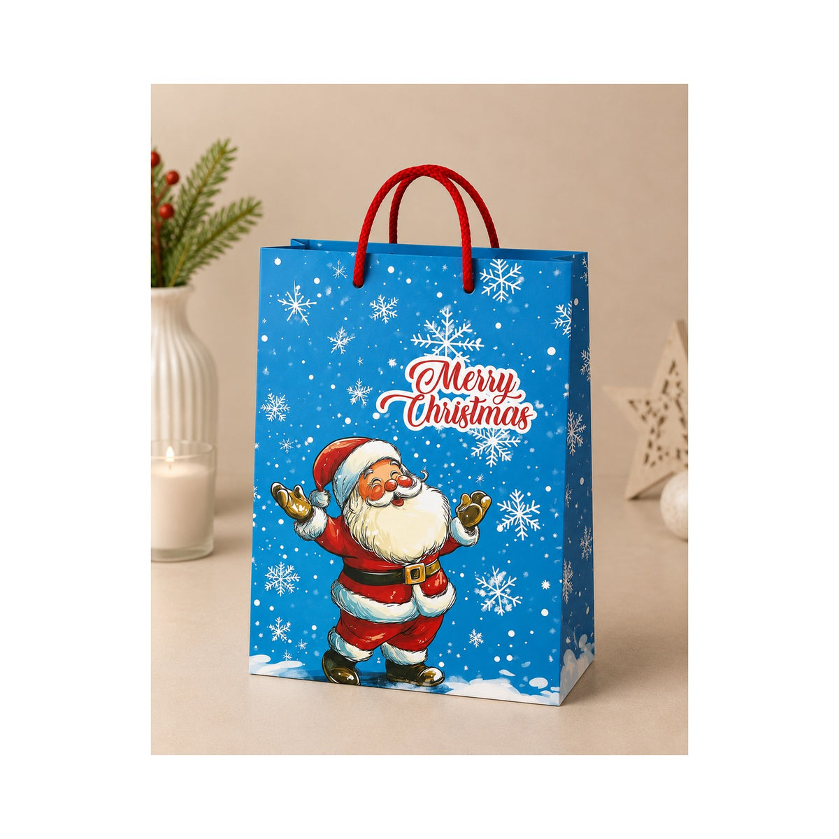 PB44- Merry Christmas Santa Medium Paper Bag