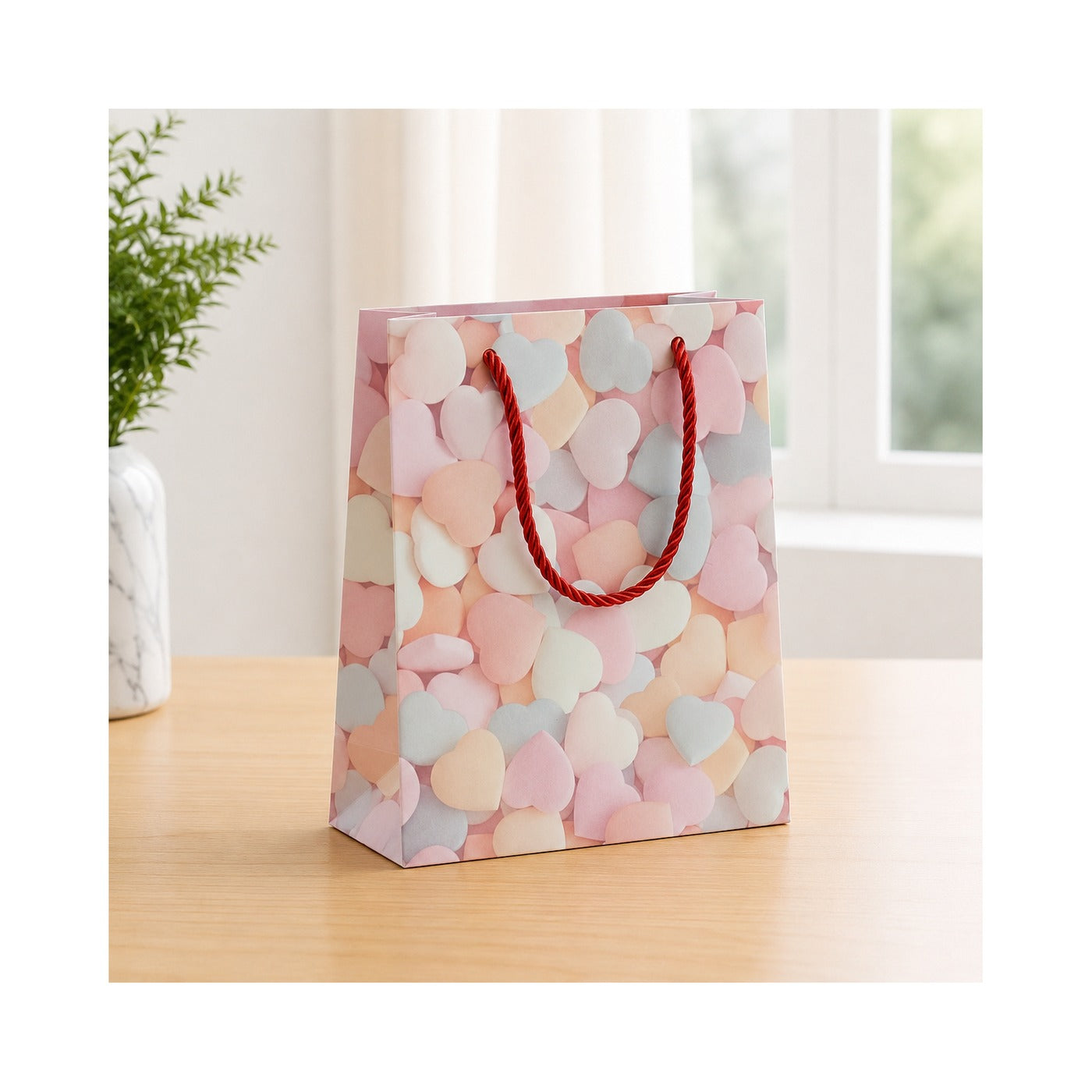 PB47- Pastel Abstract Petal Medium Paper Bag