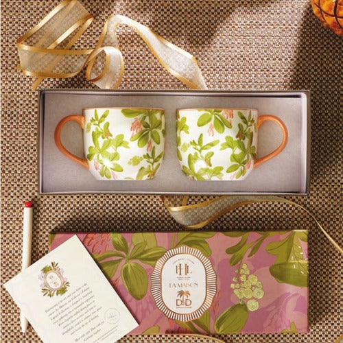 CD222-Pure Home & Living-Set of 2 Printed Bone China Coffee Mugs