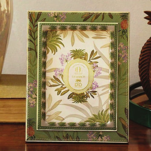 CD231-Pure Home & Living-Green Plant Based Leather Pineapple Print Photo Frame - Large
