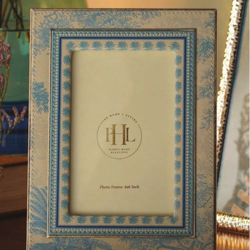 CD232-Pure Home & Living-Blue Varena Plant Based Leather Photo Frame - Small