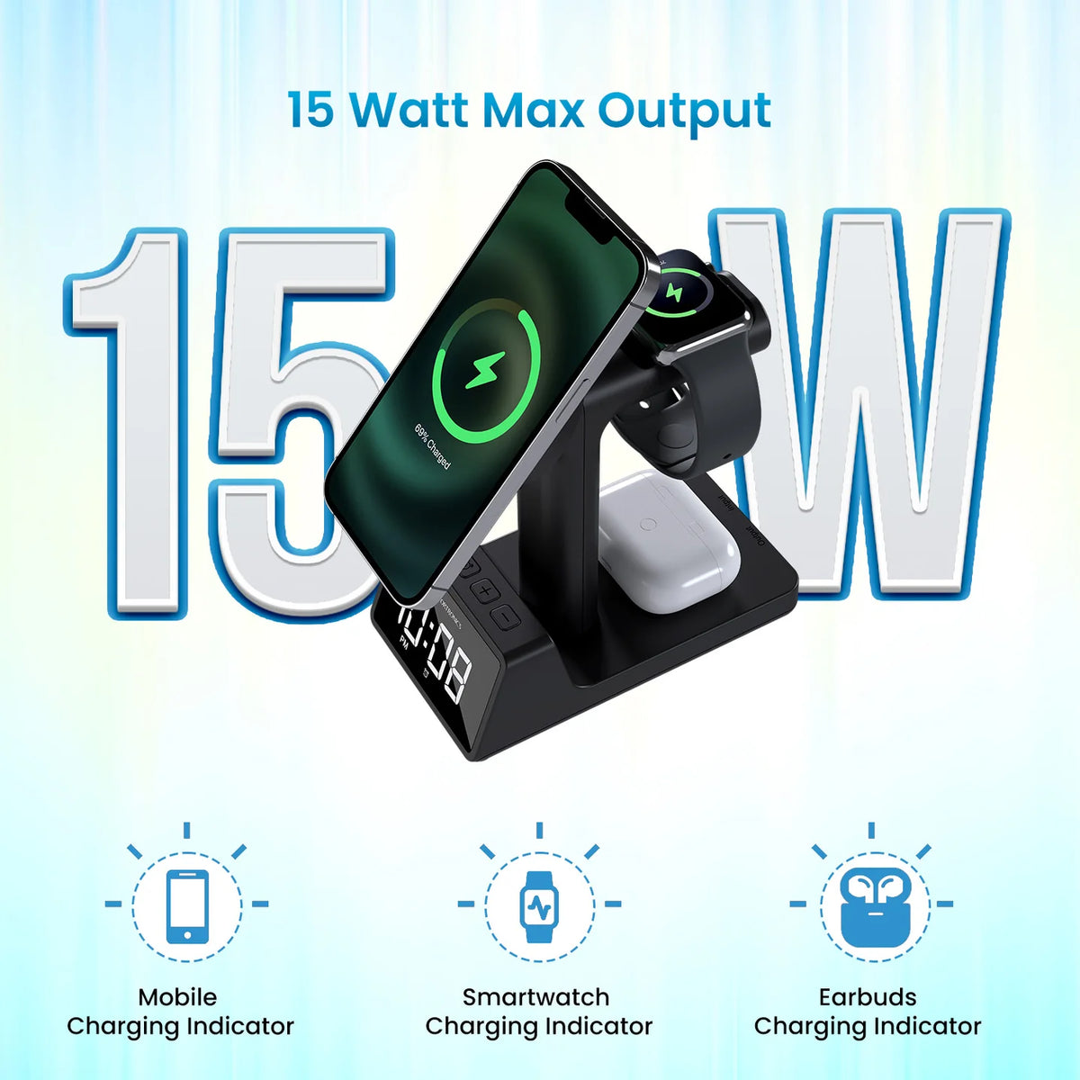ED39- Portronics BELLA 2 3-IN-1 Wireless Charger