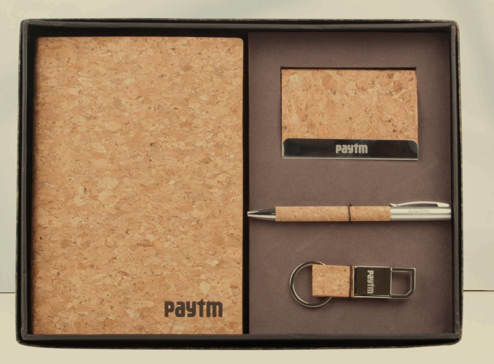 EJK132- Paytm 4-IN-1 Gift Set | Notebook | Pen | Card Holder | Keychain