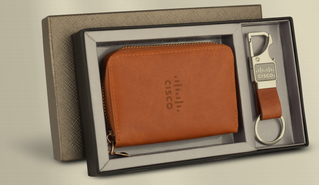 EJK135- Cisco 2-IN-1 Gift Set | Card Holder | Keychain