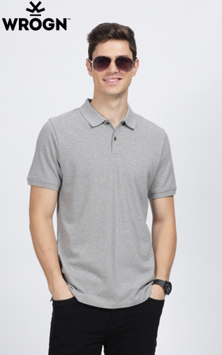 BST58- WROGN Solid Polo T-Shirt
