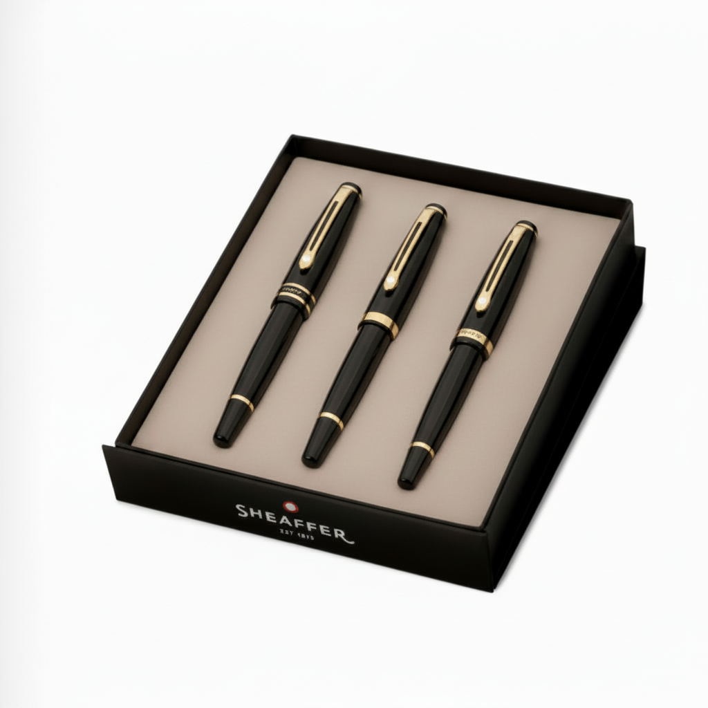GS91 - Sheaffer 9325 Ball Pen Gold Table Clock