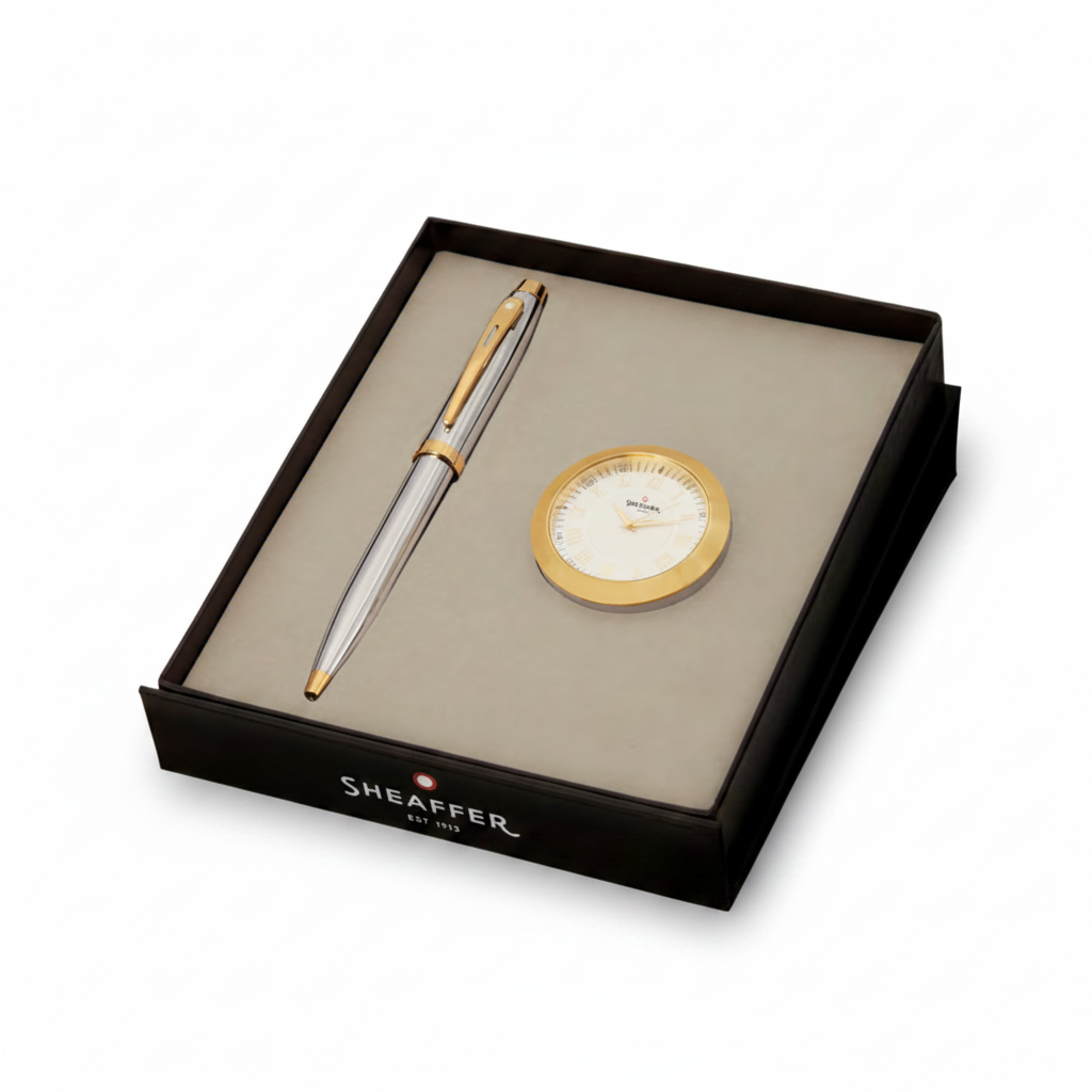 GS92 - Sheaffer 9342 Ball Pen Gold Table Clock
