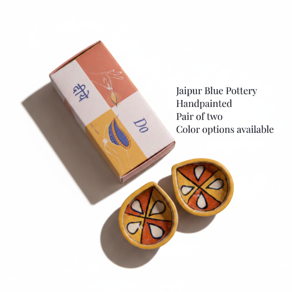 CD655 - Pankh Ceramic Diyas Set Of 2