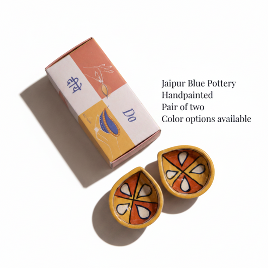 CD655 - Pankh Ceramic Diyas Set Of 2