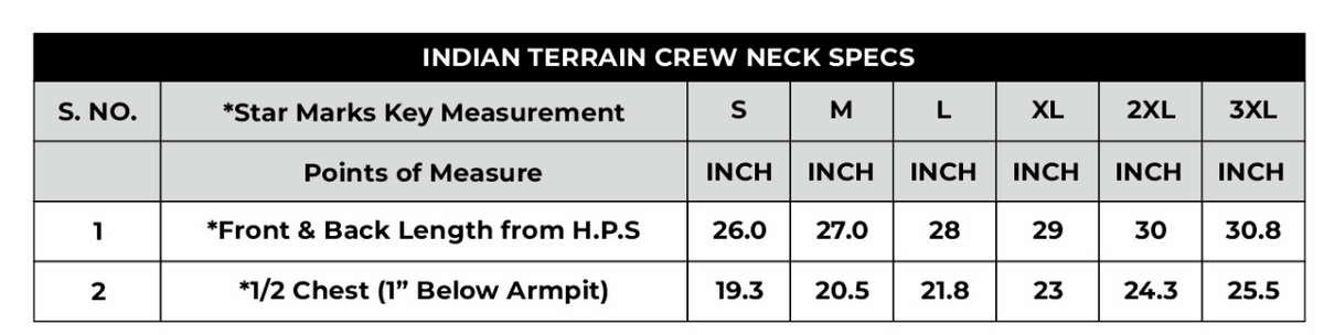 BST102- Indian Terrain Round Neck T-Shirt