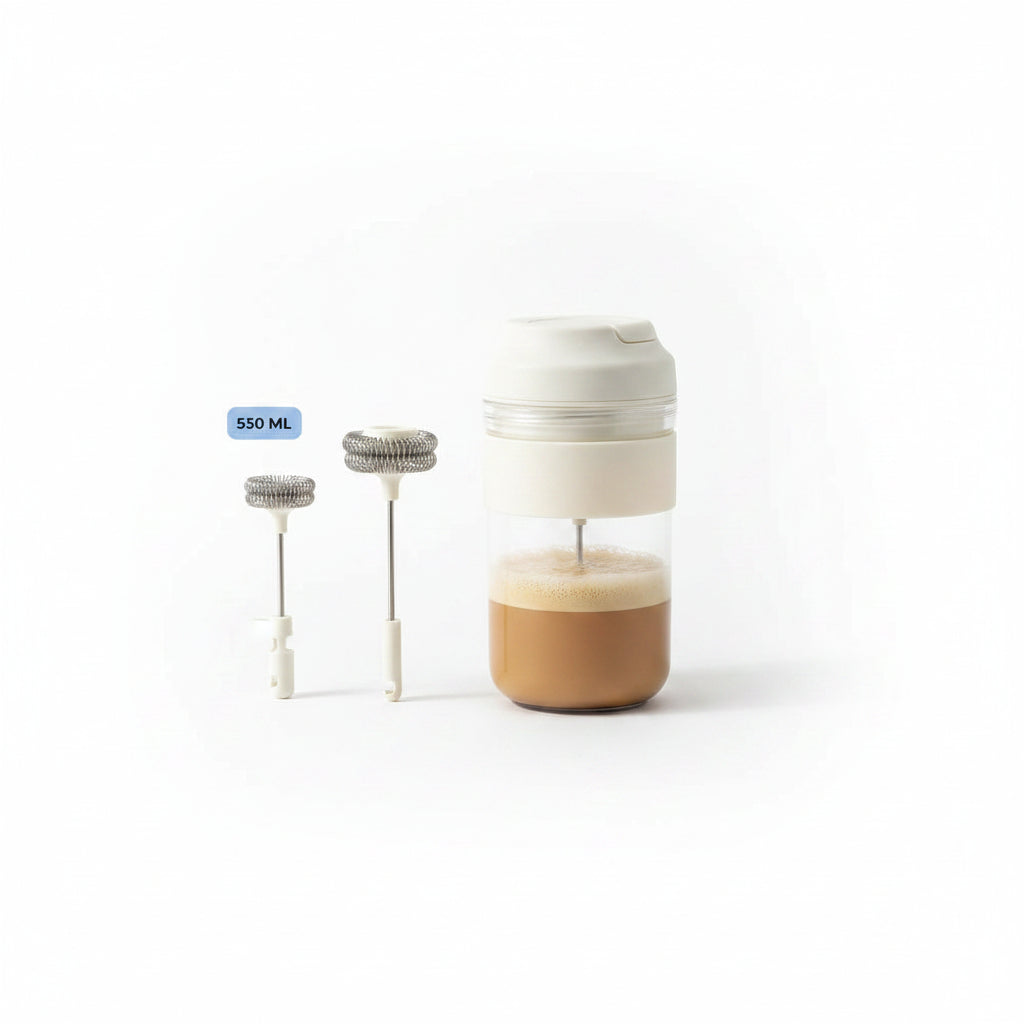 BSDW51- FUZO Brewster Borosilicate Mug| Frother Stirrer | Beater