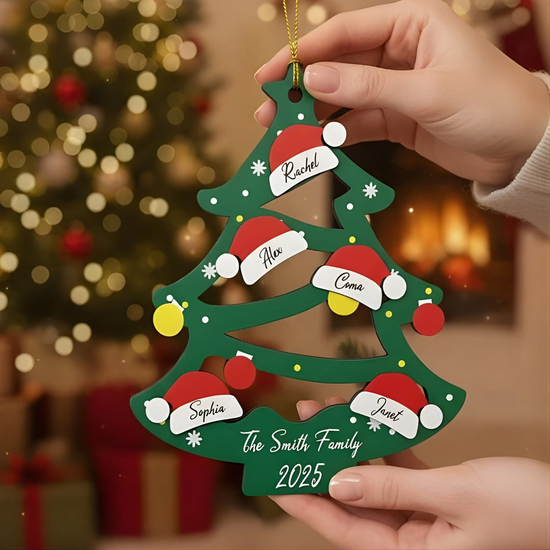 Personalised Christmas Tree Family Ornament
