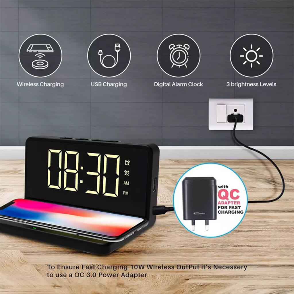 ED02- Wireless Charger With Alarm Clock