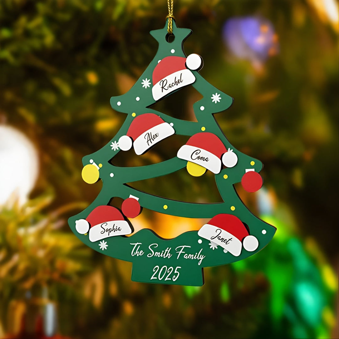 Personalised Christmas Tree Family Ornament