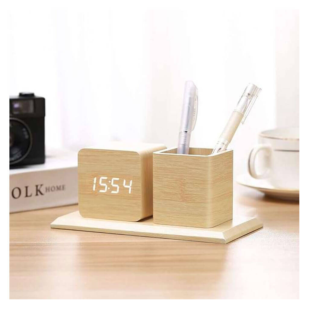 OE08- Digital Clock With Pen Stand