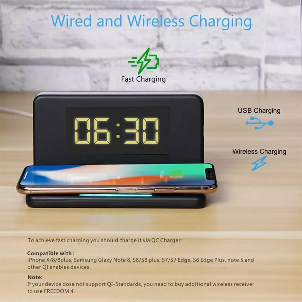 ED02- Wireless Charger With Alarm Clock