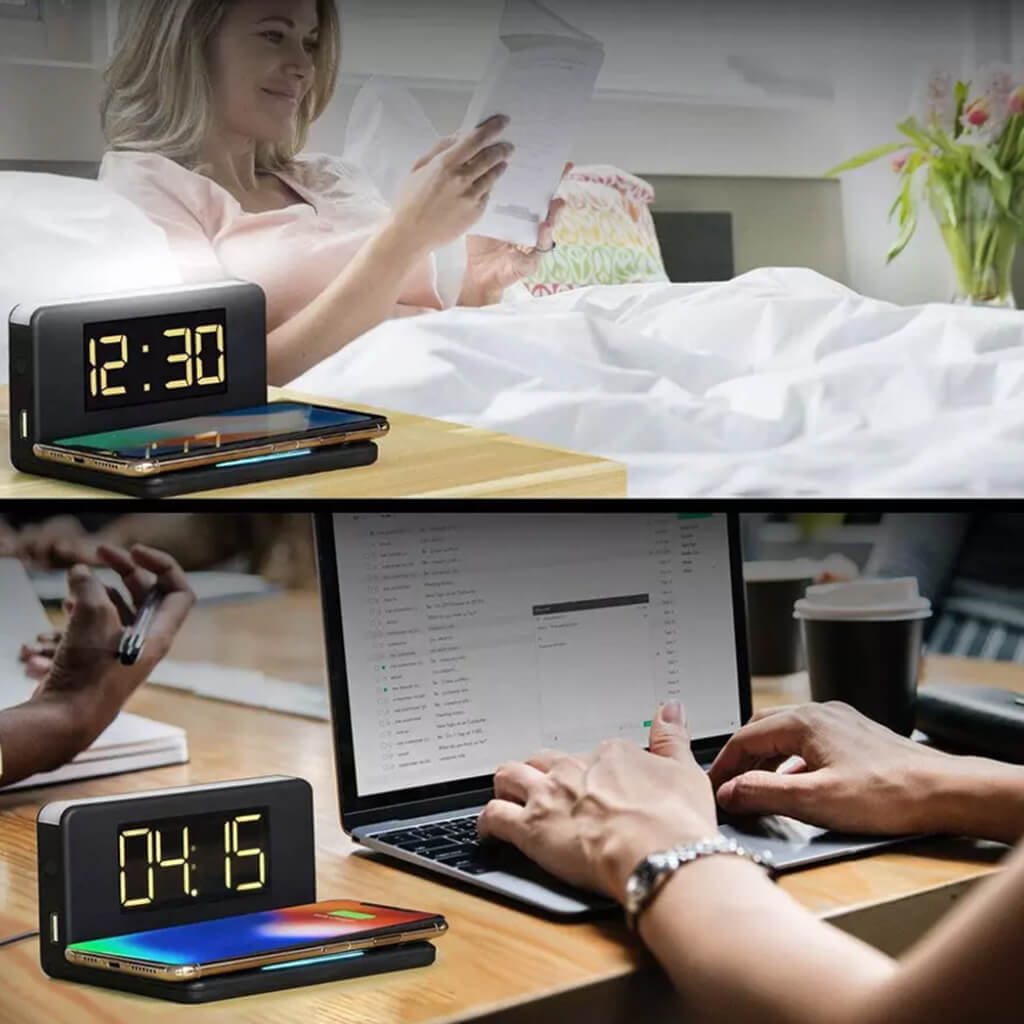 ED02- Wireless Charger With Alarm Clock