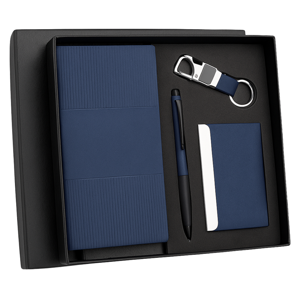 EJK134- 4-IN-1 Gift Set | Notebook | Pen | Keychain | Card Holder