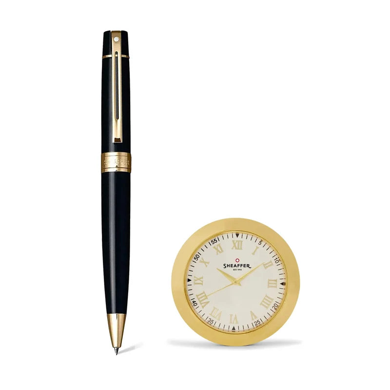 GS89 - Sheaffer 9322 Ball Pen Gold Table Clock