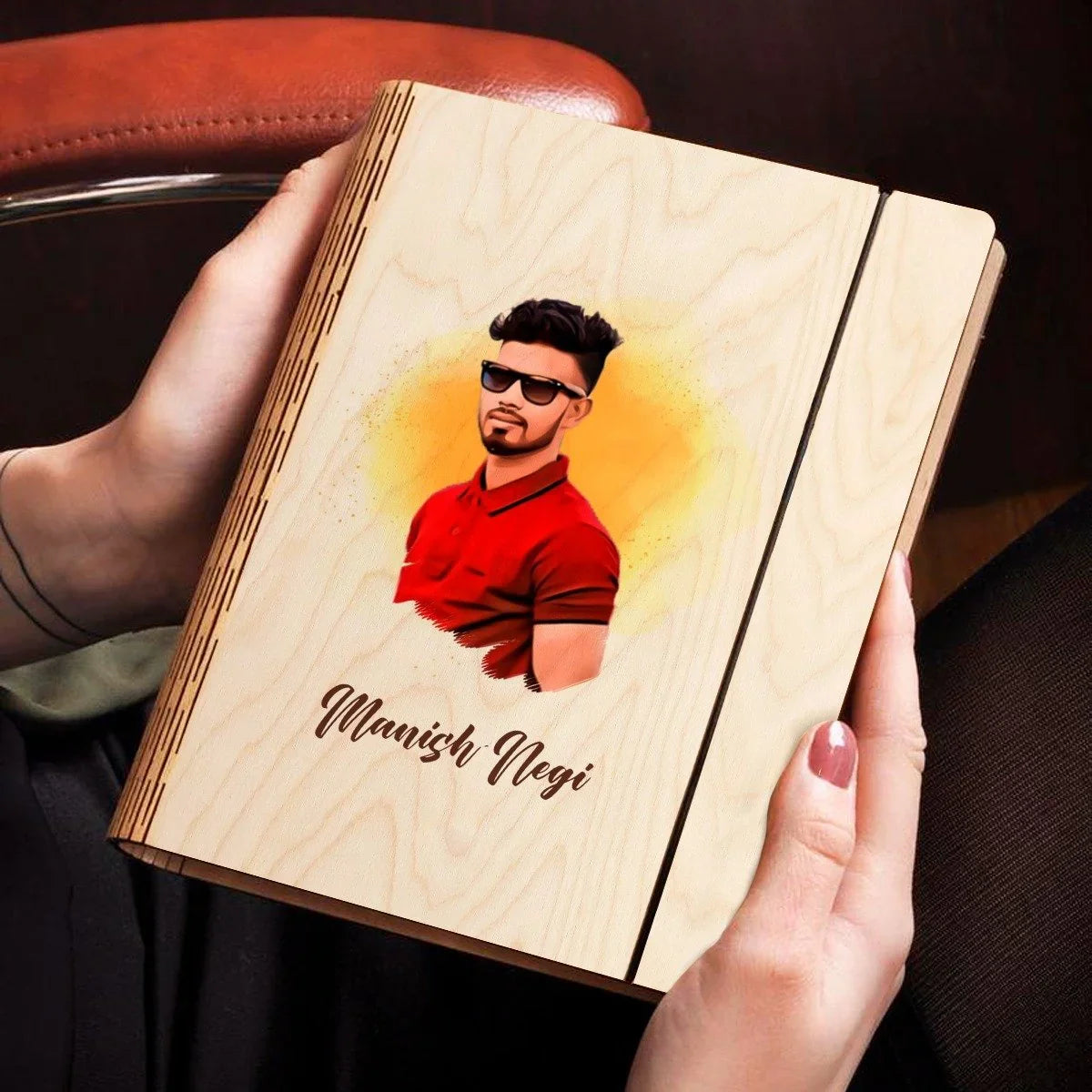 BSN130 - Personalized Wooden Binder – Smart Curve Design | Custom Logo - Image 4