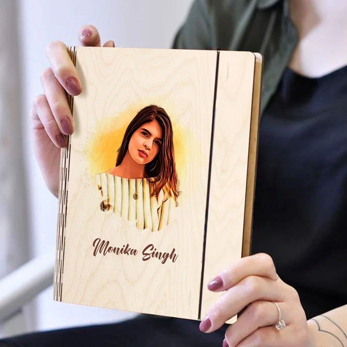 BSN130 - Personalized Wooden Binder – Smart Curve Design | Custom Logo - Image 5