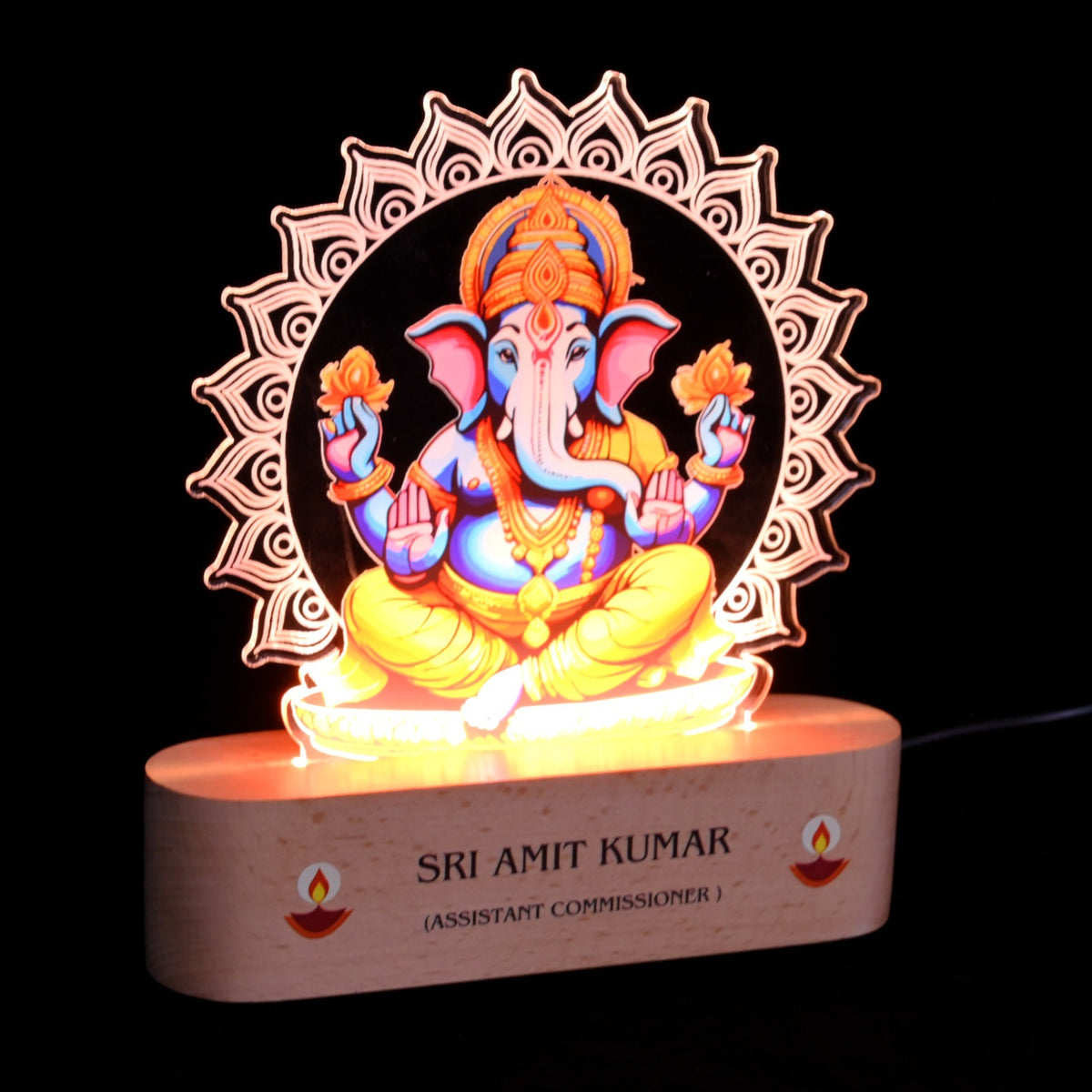ED129 - LED Ganesha Lamp – Divine Glow with Custom Branding - Image 3
