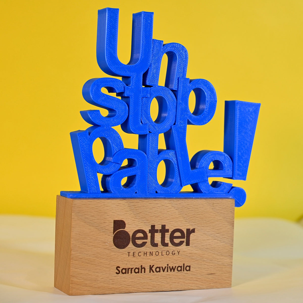 BSTM73 - Unstoppable 3D Printed Award – Bold. Bright. Motivating. - Image 5