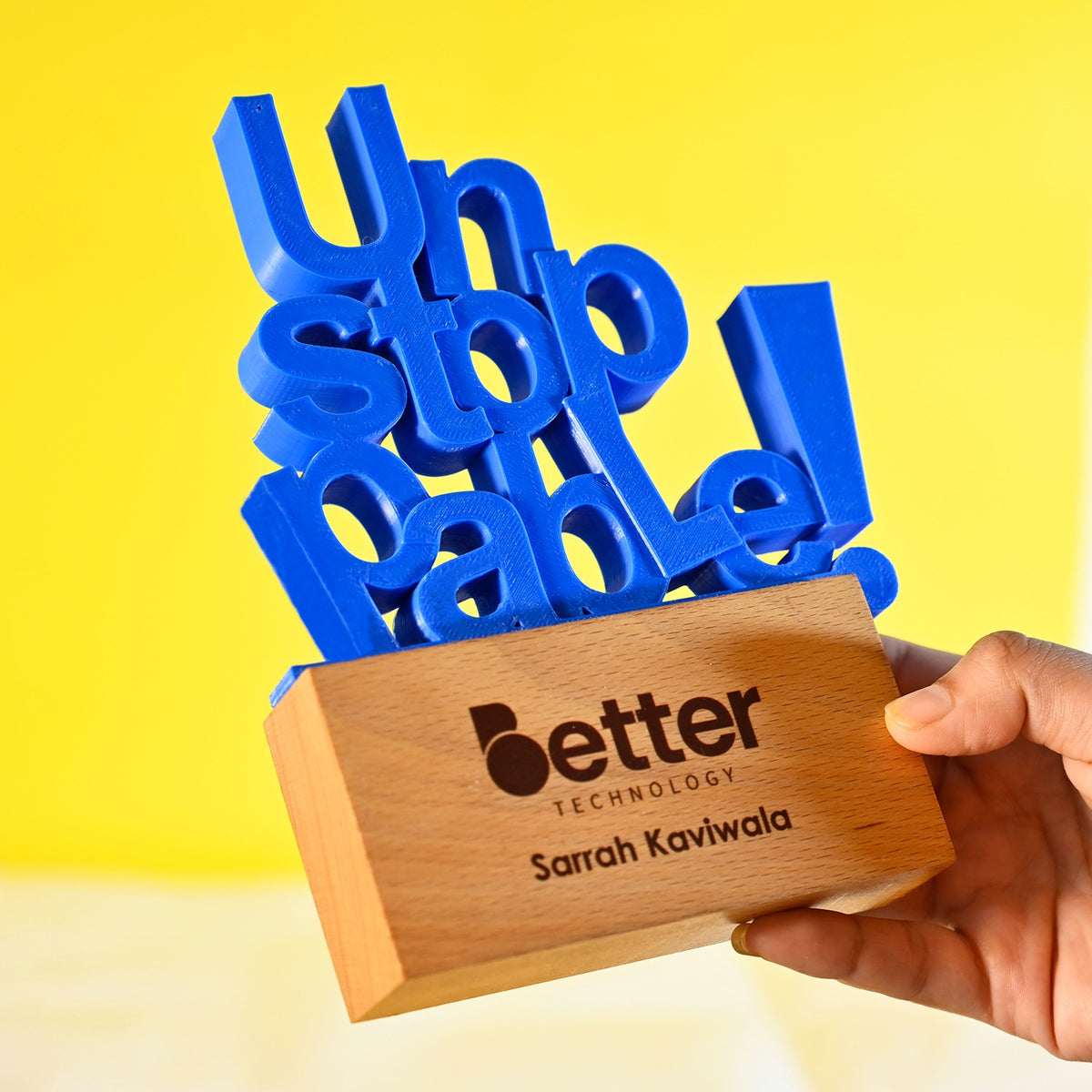 BSTM73 - Unstoppable 3D Printed Award – Bold. Bright. Motivating. - Image 4