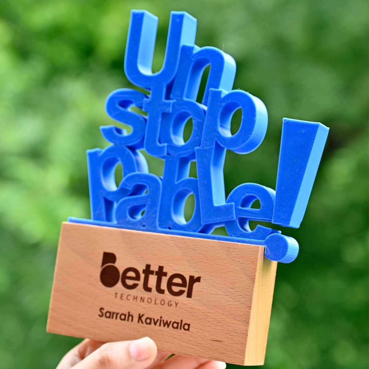 BSTM73 - Unstoppable 3D Printed Award – Bold. Bright. Motivating. - Image 2