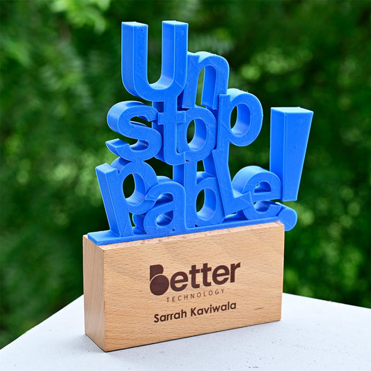 BSTM73 - Unstoppable 3D Printed Award – Bold. Bright. Motivating.