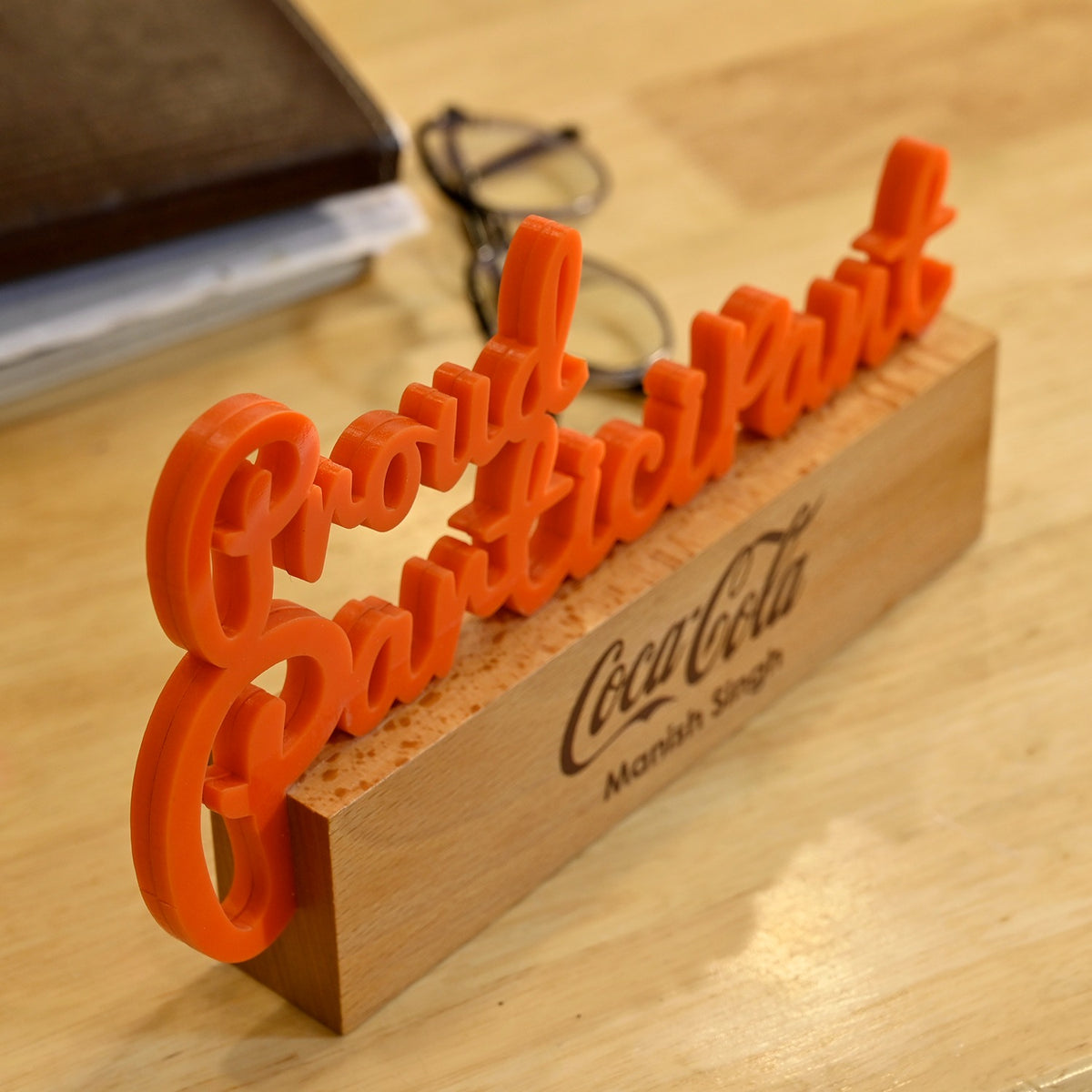 BSTM74 - Proud Participant Award – Acrylic Text with Wooden Base - Image 6